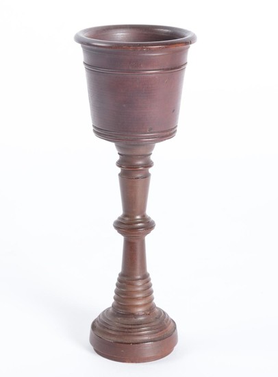 A C19th pearwood love cup, H 20cm
