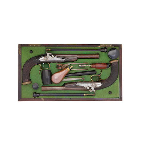 A Cased French Pair Of 32-Bore Percussion Target Pistols, By Fatou A Paris, Early 19th Century