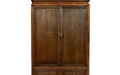 A Chinese hongmu two-door cabinet Late Qing dynasty/Republic period Standing on four...