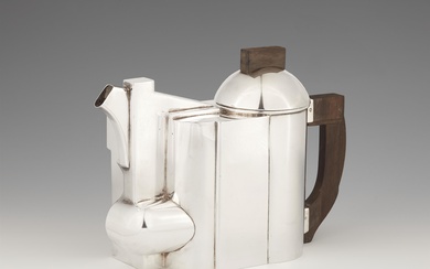 A Constructivist silver teapot