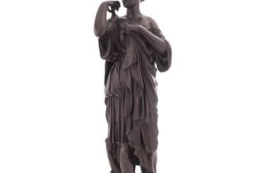A Continental patinated bronze model of the Diane de Gabies,...
