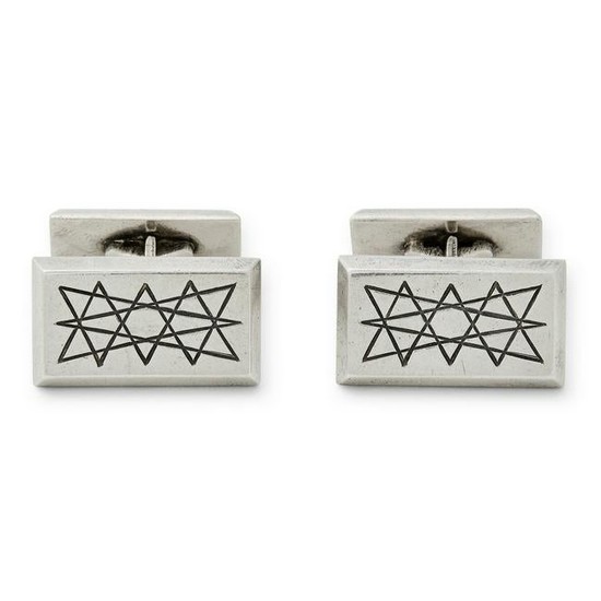 A. Dragsted - a pair of silver cufflinks.