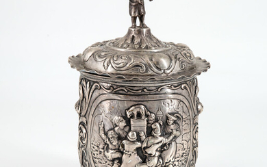 A Fine Silver Lidded Becher, Prob. Netherlands, 17/18th Century