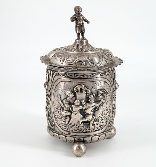 A Fine Silver Lidded Becher, Prob. Netherlands, 17/18th Century