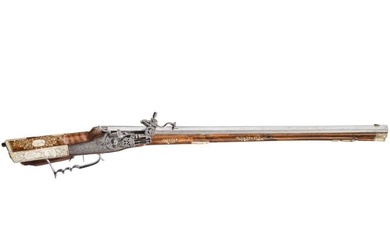 A German bone-inlaid wheellock rifle, circa 1650