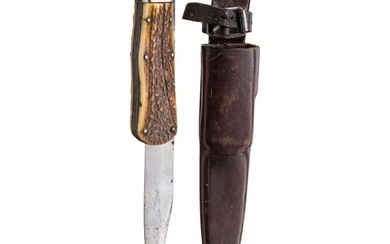 A German folding knife with scabbard, circa 1900