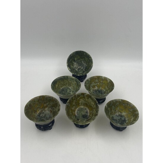 A Group Of 6 Chinese Jade Bowls