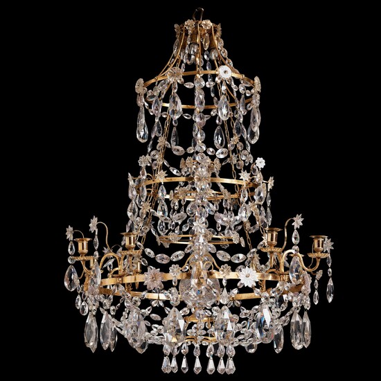 A Gustavian late 18th century eight-light chandelier.
