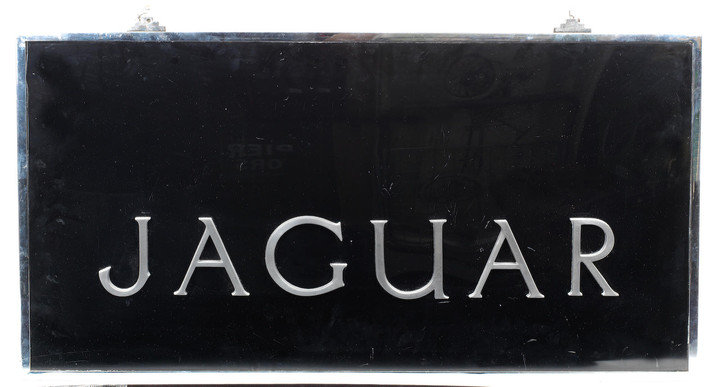 A Jaguar showroom sign