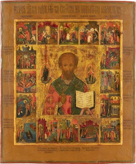 A LARGE VITA ICON OF ST. NICHOLAS OF MYRA Russian, early 19