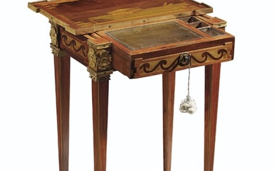 A LOUIS XVI ORMOLU -MOUNTED TULIPWOOD, SYCAMORE AND MARQUETRY TABLE A ECRIRE, BY ROGER VANDERCRUSE, DIT LACROIX, CIRCA 1780