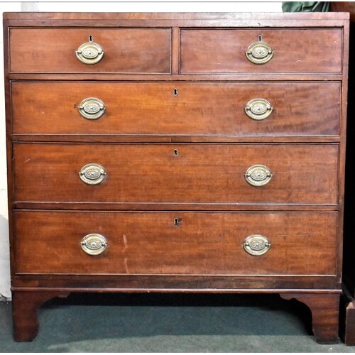 A Late Georgian Mahogany Chest of Two Short and Three Long D...