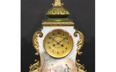 A Louis XV Revival gilt metal mounted porcelain cartouche sh...