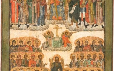 A MONUMENTAL ICON 'ALL SAINTS' Russian, 19th century