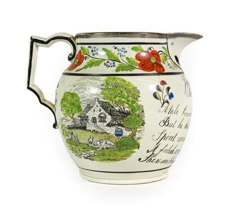A Pearlware Jug, circa 1820, inscribed James Holt Rochdale and...