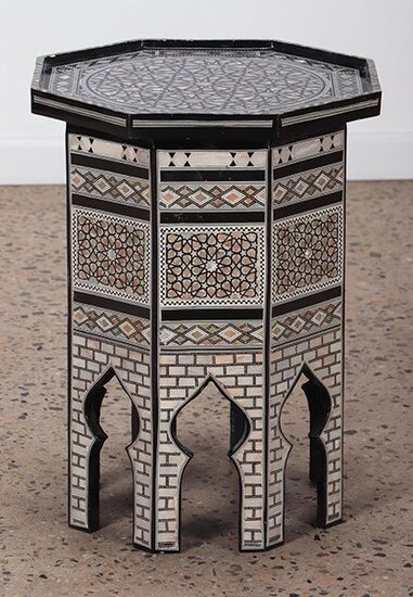 A SYRIAN INLAID OCCASIONAL TABLE.