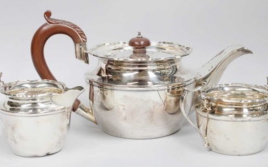 A Three-Piece George V Silver Tea-Service, The Teapot by G....