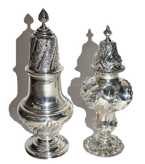 A Victorian Silver Sugar-Caster, Maker's Mark Rubbed, London, 1896, spiral-fluted,...