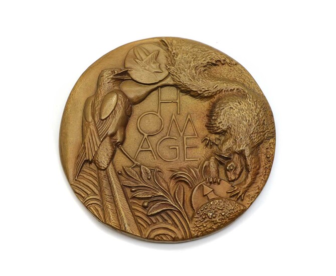 A bronze medallion 'Homage to Collectors'
