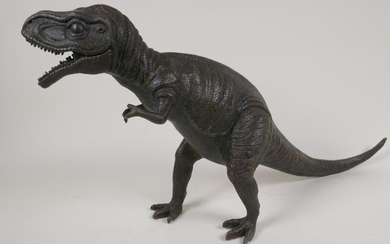 A cast bronze figure of a T-Rex dinosaur, 11"...