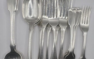 A collection of George III and Victorian sterling silver flatware....