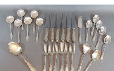 A collection of Sterling silver flatware by Leonore Manchest...