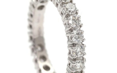 NOT SOLD. A diamond ring set with numerous brilliant-cut diamonds weighing a total of app. 1.45 ct., mounted in 18k white gold. E-F/SI. Size 52 – Bruun Rasmussen Auctioneers of Fine Art
