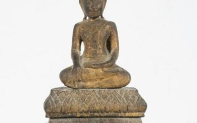 A figure of Buddha, Chien Saen style, in carved and