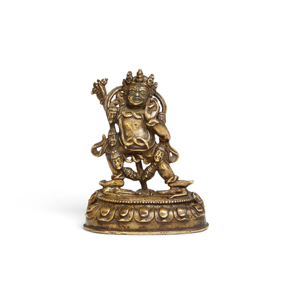 A gilt bronze figure of Vajrapani