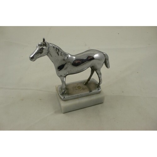 A horse mascot, 4.5", on a marble plinth