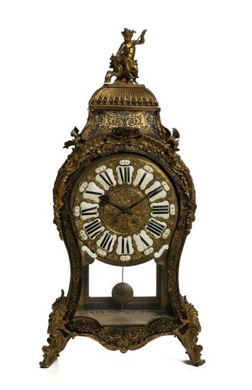 A large French boulle mantle clock