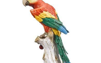 A large Meissen figure of a parrot, late 19th century