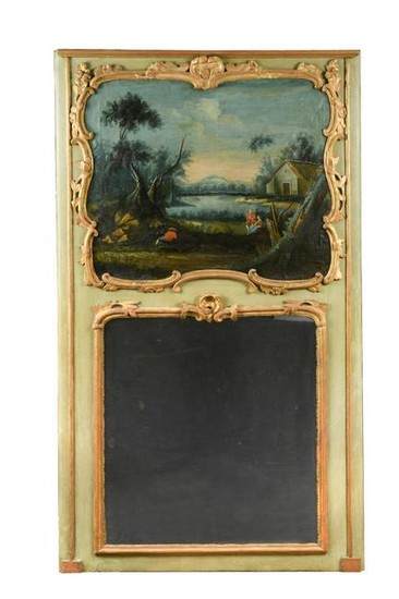 A late 19th century French painted and parcel gilt