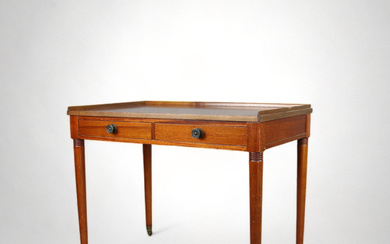 A mahogany side table, mid 20th century, small sarg drawers.