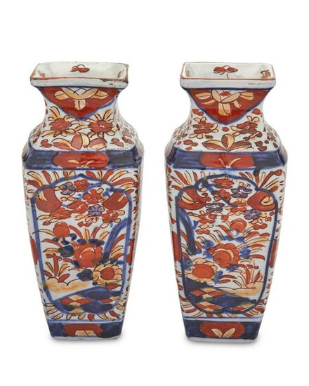A pair of Chinese Imari porcelain vases