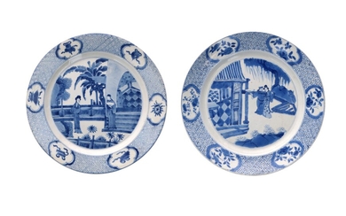 (-), A pair of blue and white porcelain...