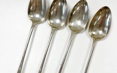 A set of 4 George III 18th century silver basting spoons