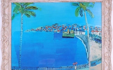 AFTER RAOUL DUFY, Bay of Angels, Nice, quadrichrome, signed...