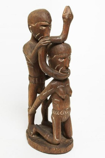 African Tribal Folk Art Carving Of Adam & Eve