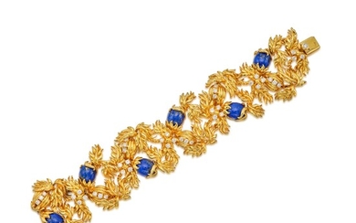 Aldo Cipullo for Cartier Gold, Lapis Lazuli and Diamond Bracelet