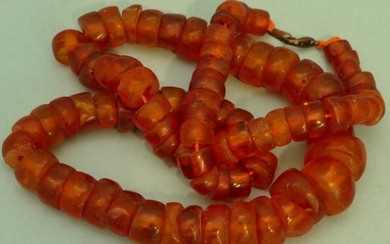 An Amber Bead Necklace, 54g.