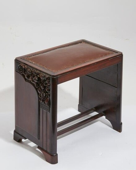 An Art Deco mahogany convertible side table/stool
