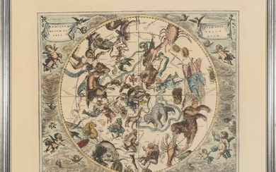 Andreas Cellarius, after: Astrological maps. Four coloured copperplates. Visible size each 38.5×44 cm. (4)
