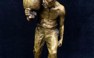 Antique Gilt Bronze Peasant By P. L. Kowalczewski