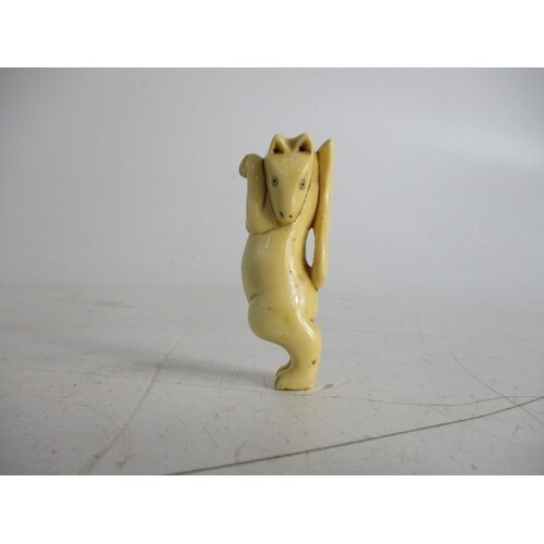 Antique Japanese netsuke fox figurine.