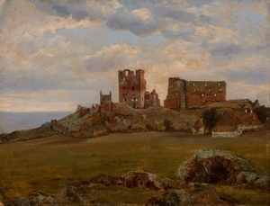 Anton Edvard KIELDRUP Haderslev, 1826 - Copenhague, 1869 Vue des ruines d'Hammershus, Bornholm