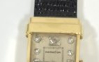 Art Deco Solid Gold Hamilton Top Hat Wristwatch