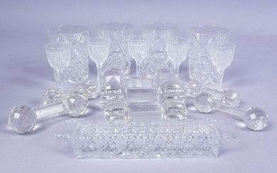 Lot ABP Cut Glass Tumblers Cordials Table Accessories