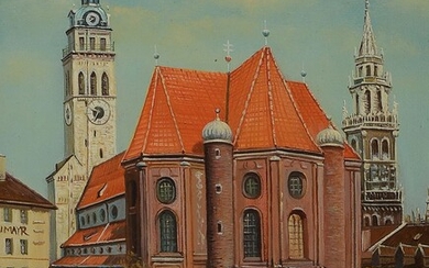 Attribution: Josef Hofbauer, 1907 Senden-1998 Munich, the Viktualienmarkt...
