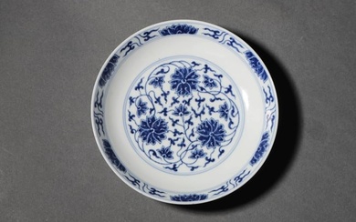 BLUE AND WHITE FLORAL PLATE